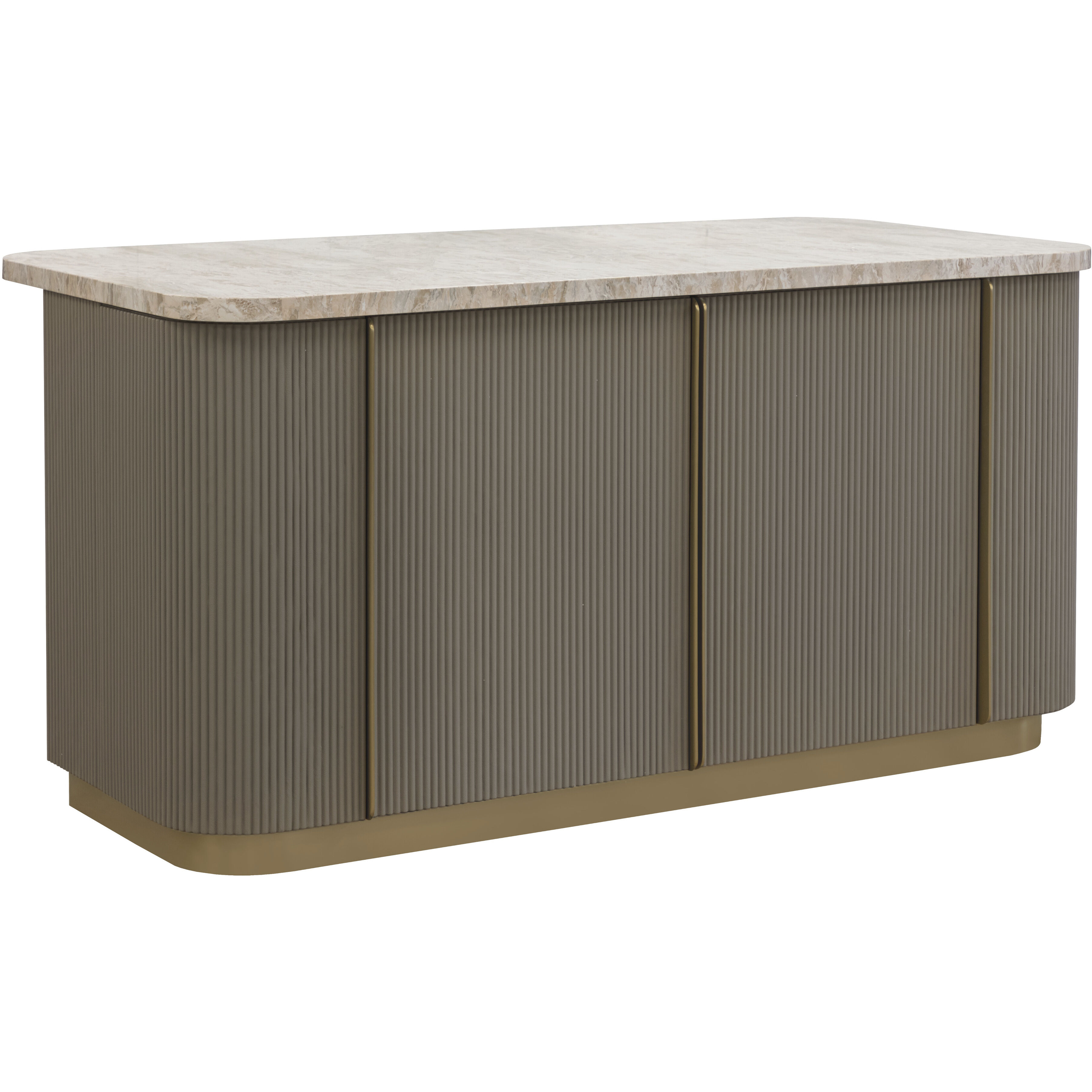 Cataldi Cappuccino / Brushed Gold Kitchen Island